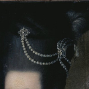 Pormenor da pintura Retrato da Rainha D. Maria I