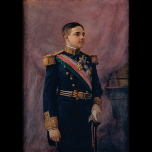 Pormenor da pintura Retrato do Rei D. Manuel II