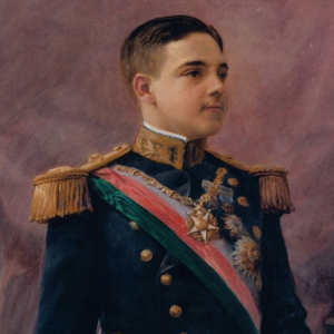 Pormenor da pintura Retrato do Rei D. Manuel II