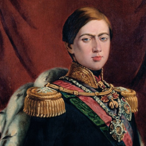 Pormenor da pintura Retrato do Rei D. Pedro V