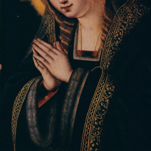 Pormenor da pintura Virgem em Oração