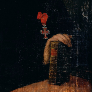 Pormenor da pintura Retrato de Frade com cruz da Ordem de Cristo