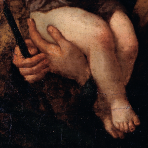 Pormenor da pintura São José com o Menino Jesus